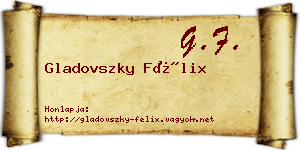 Gladovszky Félix névjegykártya
